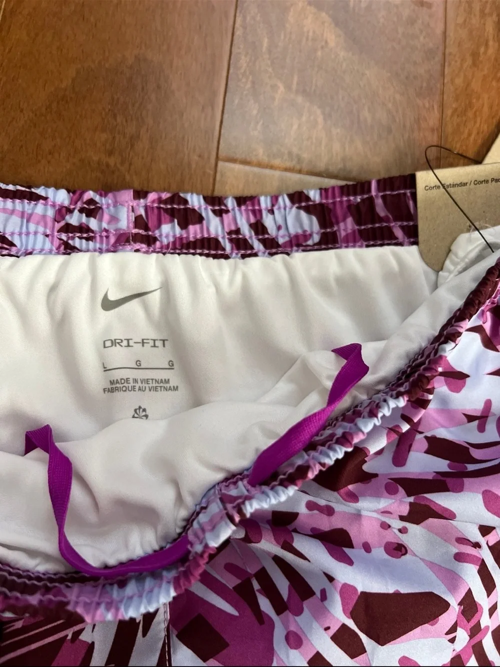 Nike Women’s Pink & Purple Abstract Print Athletic Shorts
